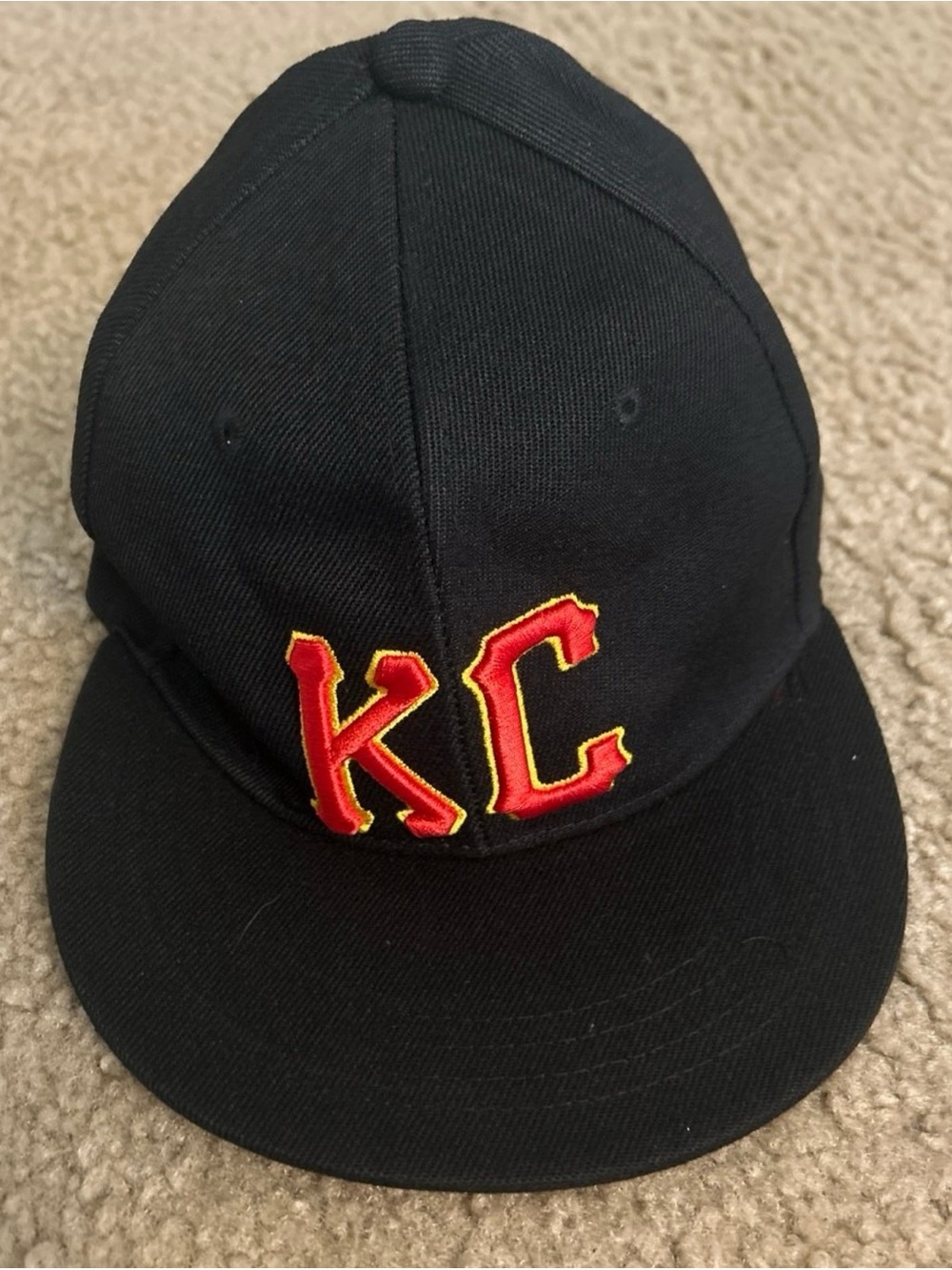 Black Baseball Cap with KC Red-Yellow Patch